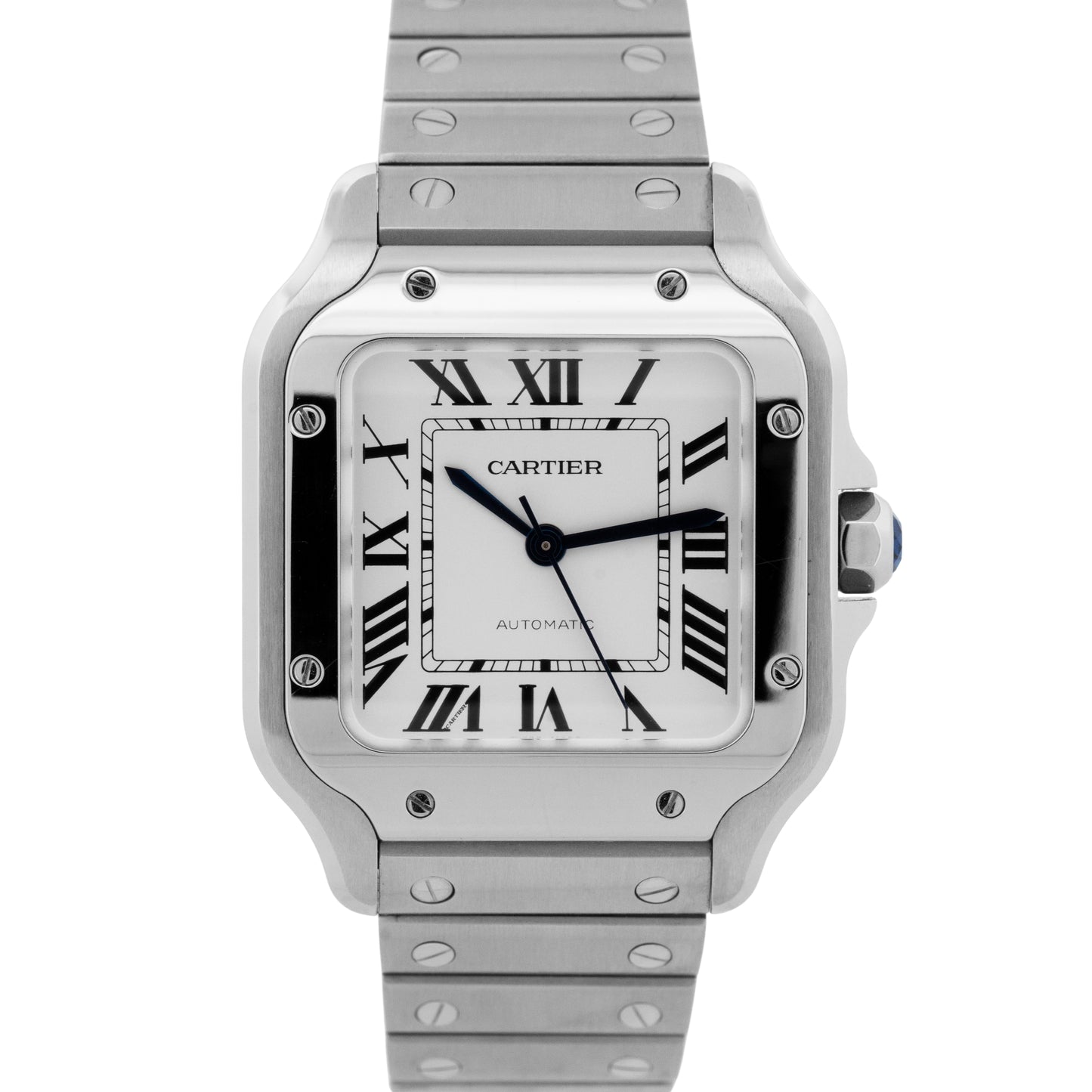 PAPERS Cartier Santos Mid-Size 35mm Stainless Steel White WSSA0029 4075 BOX
