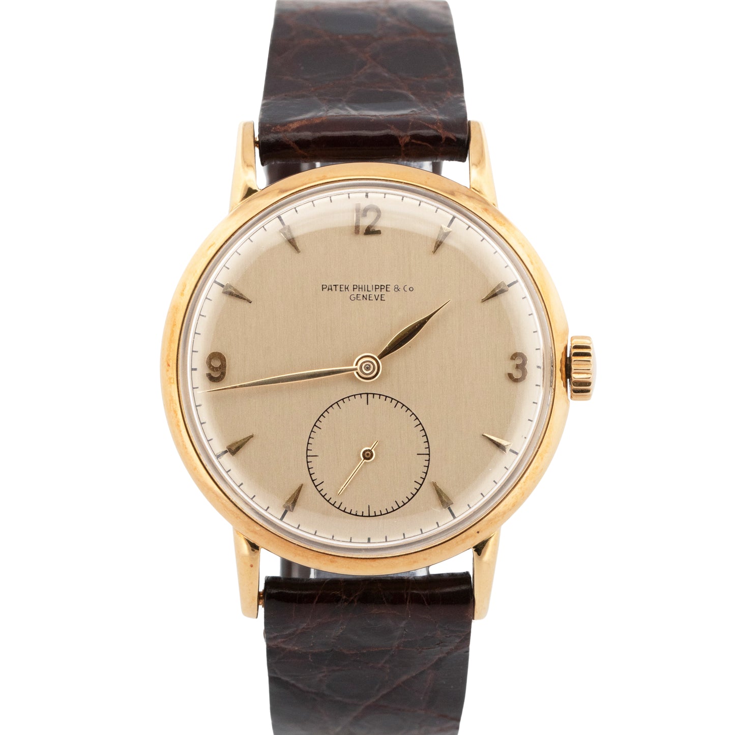 Patek Philippe Calatrava 35mm SILVER Manual 18K Yellow Gold Leather 1513/000J