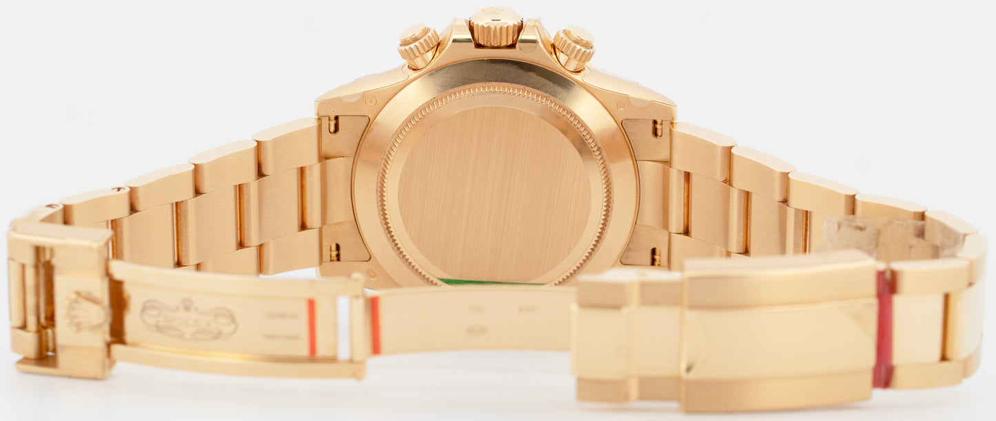 STICKERED PAPERS Rolex Daytona GREEN JOHN MAYER 40mm 18K Yellow Gold 116508 BOX