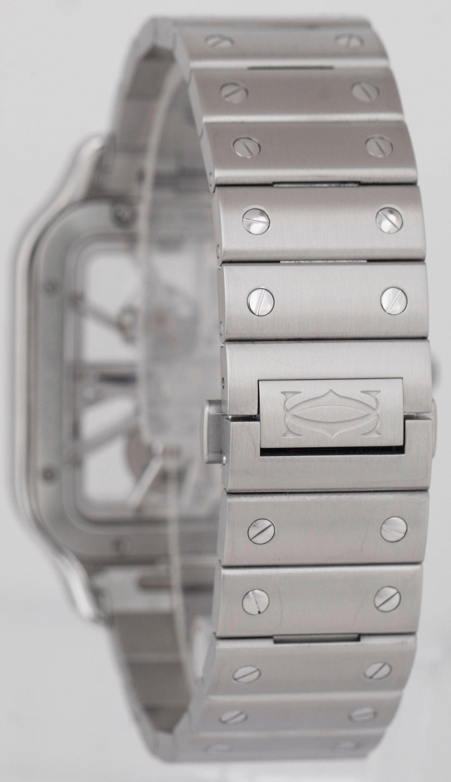 MINT PAPERS Cartier Santos 39.8mm Skeleton Stainless Steel WHSA0015 4109 BOX
