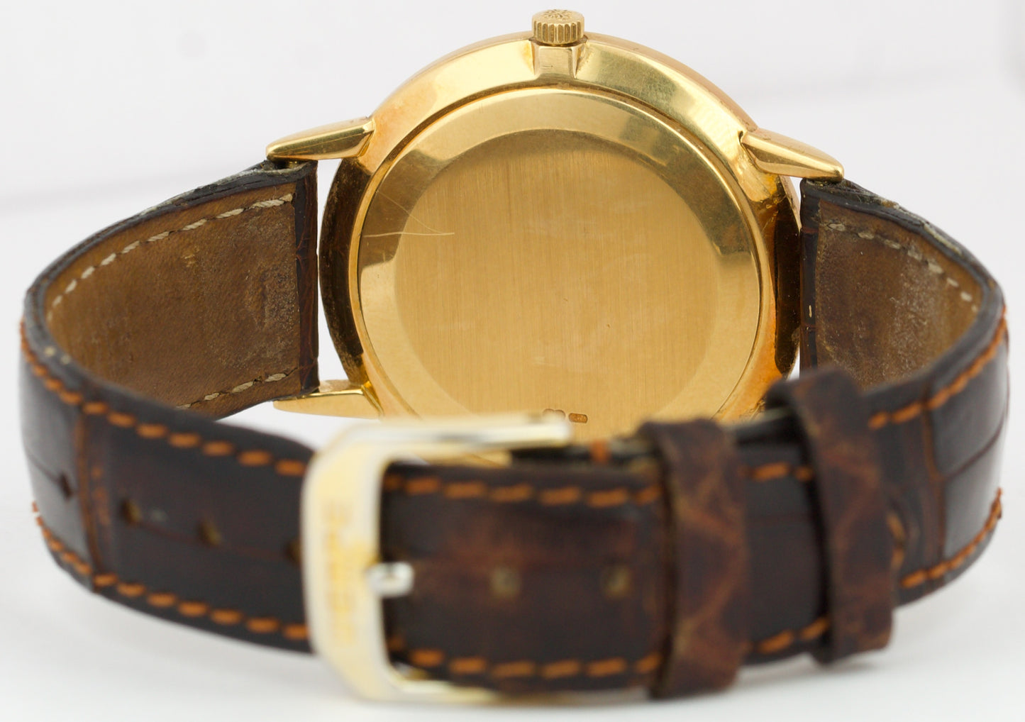 VINTAGE PAPERS Patek Philippe Calatrava 33mm PORCELAIN 18K Yellow Gold 3893 BOX