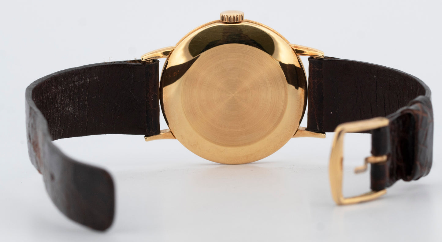 Patek Philippe Calatrava 35mm SILVER Manual 18K Yellow Gold Leather 1513/000J