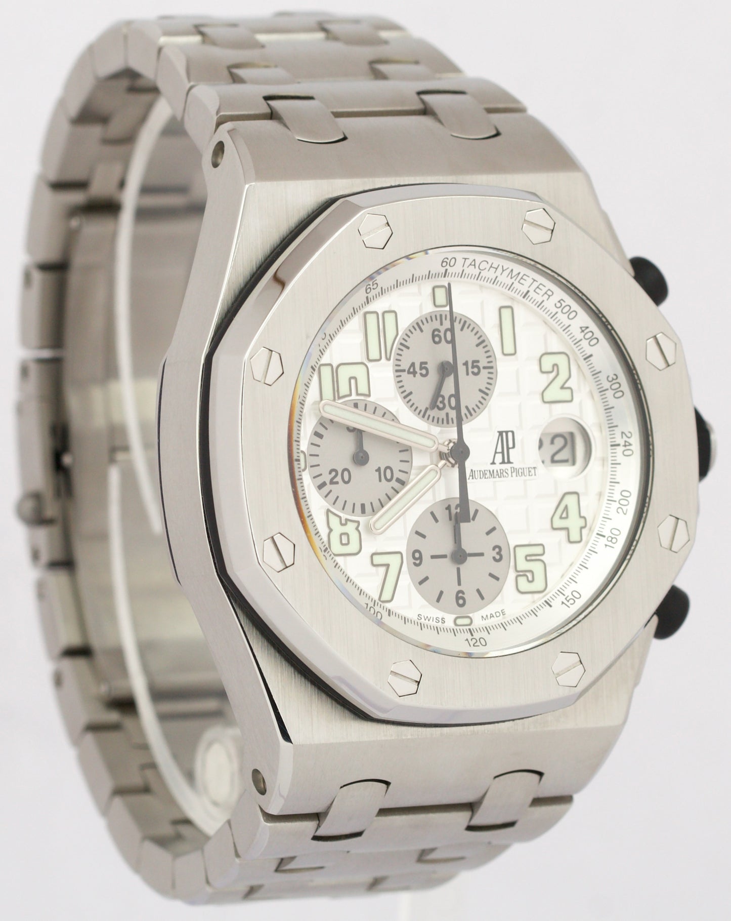 MINT Audemars Piguet Royal Oak Offshore SILVER WHITE Stainless Steel 25721ST