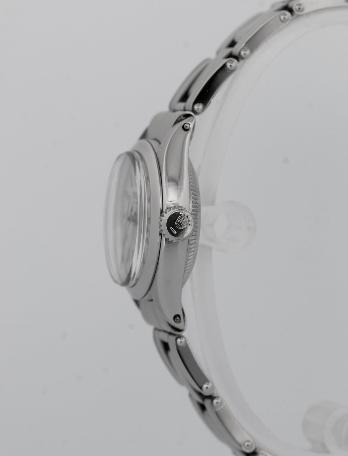Ladies Rolex Oyster Perpetual 24mm White Stainless Steel Automatic Watch 6618