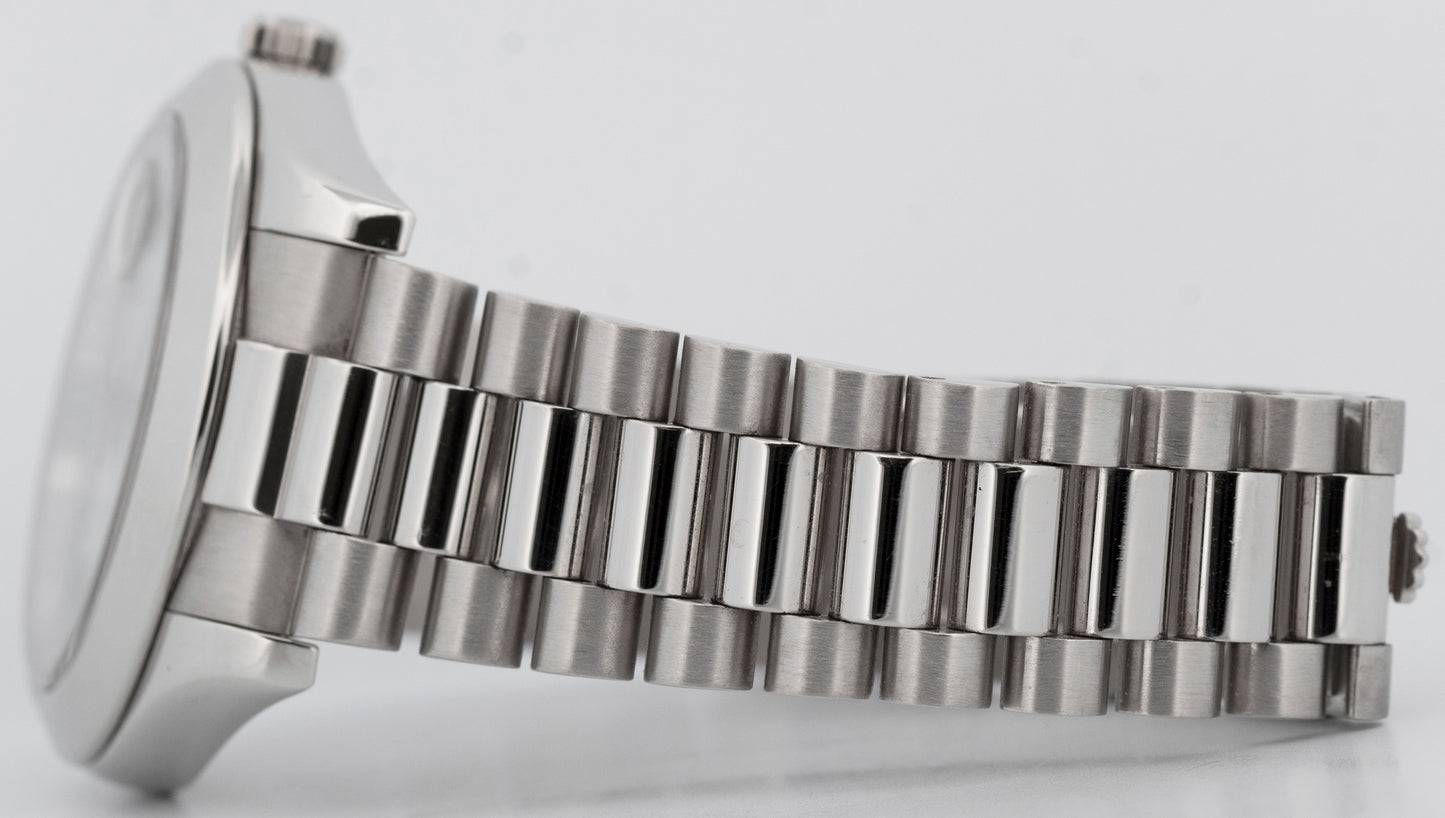 Rolex Day-Date Presidential GLACIER BLUE 41mm Arabic Platinum 218206 Watch BOX