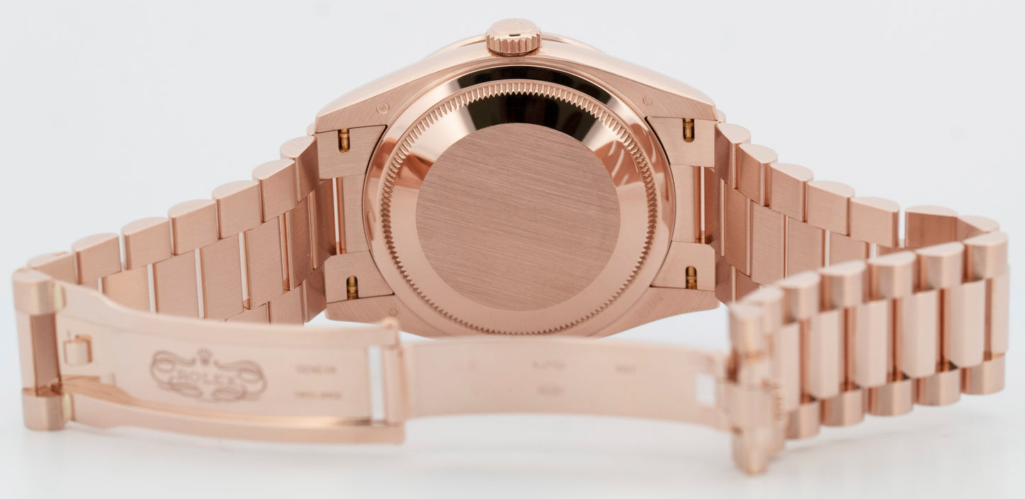 PAPERS Rolex Day-Date President EISENKIESEL DIAMOND 36mm Rose Gold 128345RBR BOX
