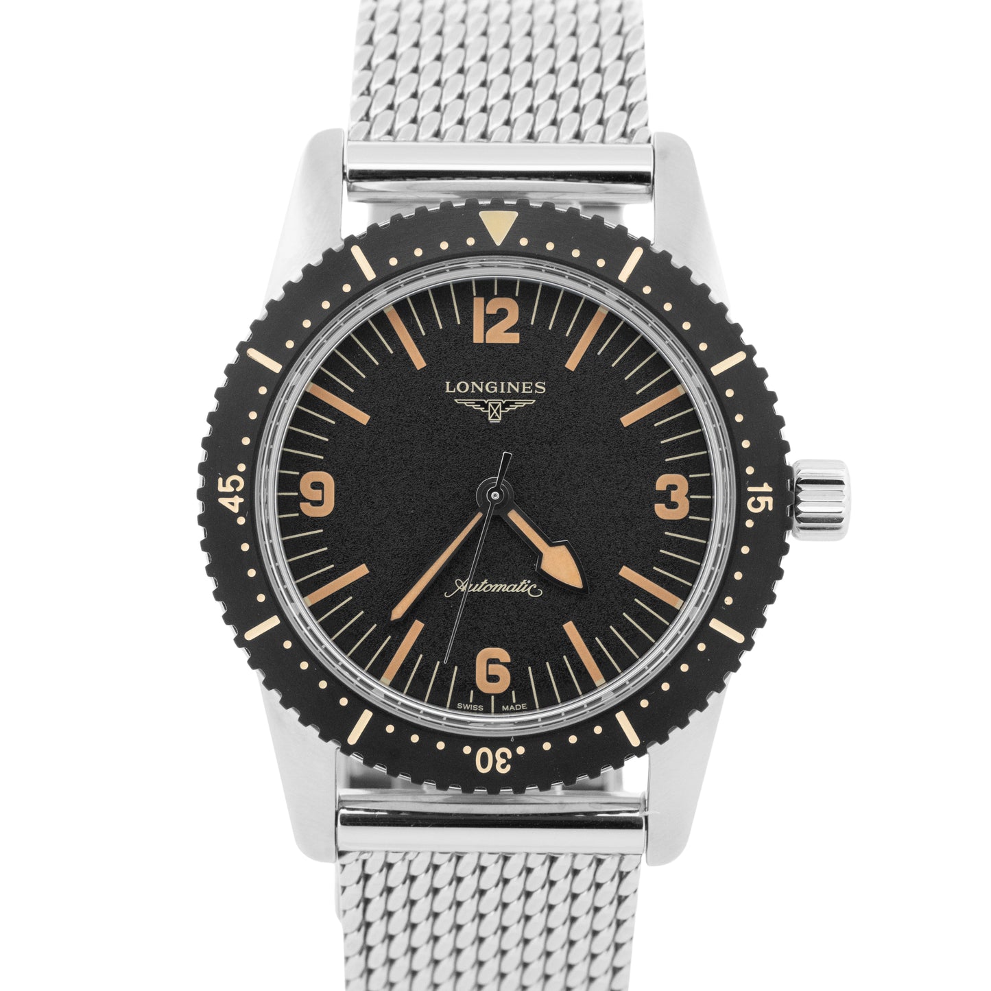 Longines Heritage Skin Diver 42mm Black Stainless Steel Watch L2.822.4.56.6 BOX