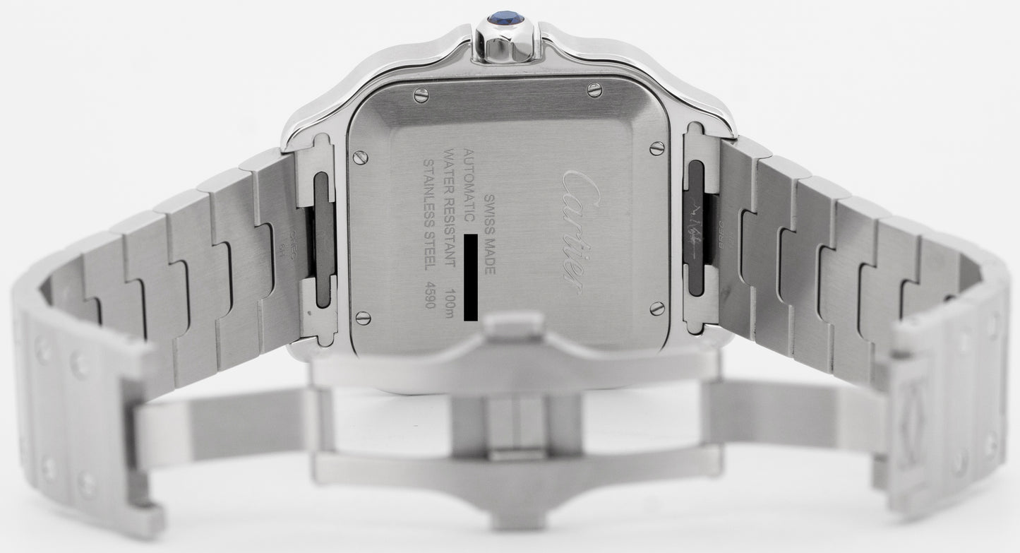 2024 PAPERS Cartier Santos Dual Time 37.7mm Anthracite Gray 4590 WSSA0076 BOX