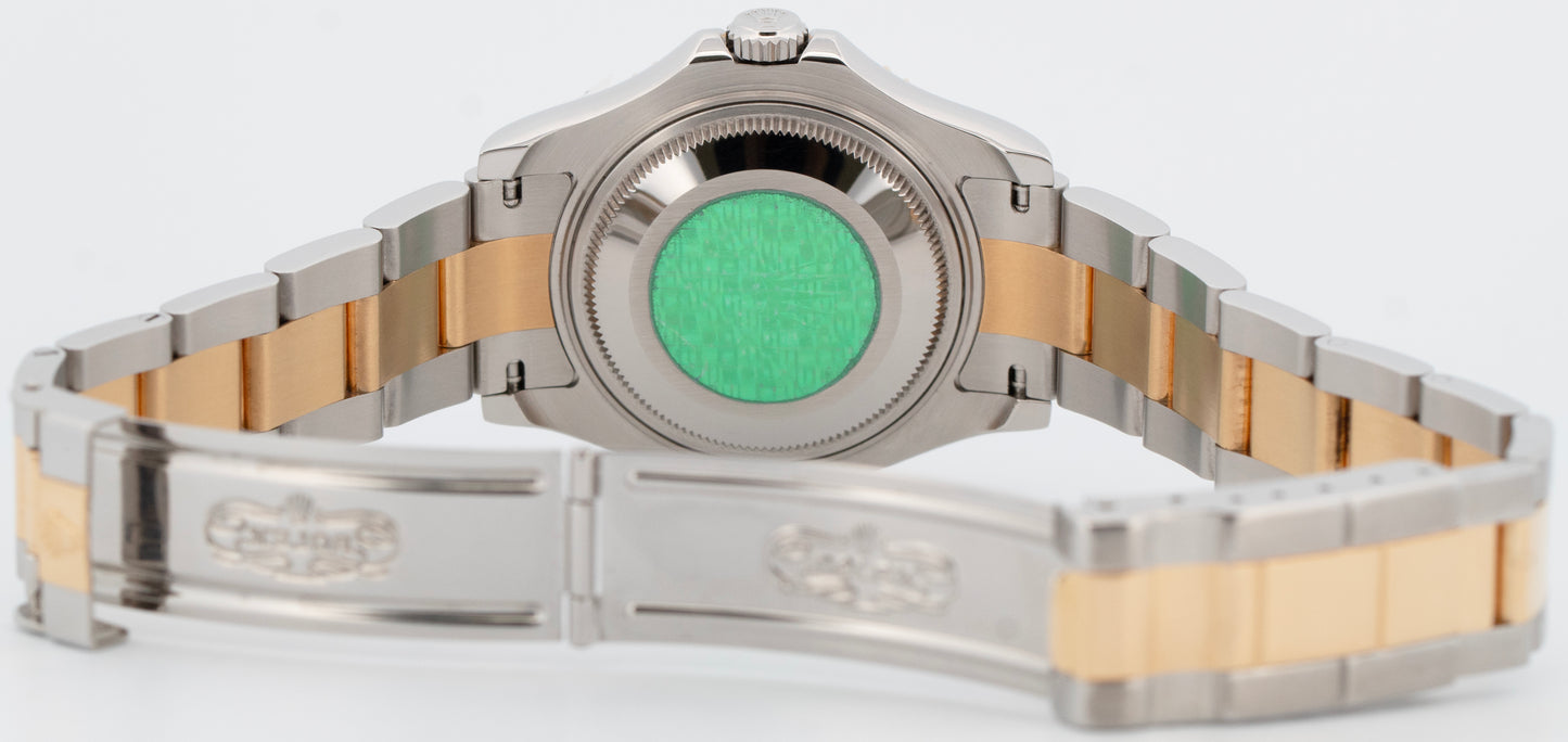 NOS PAPERS Rolex Yacht-Master 35mm MOP SERTI Dial Two-Tone Gold Watch 168623 BOX
