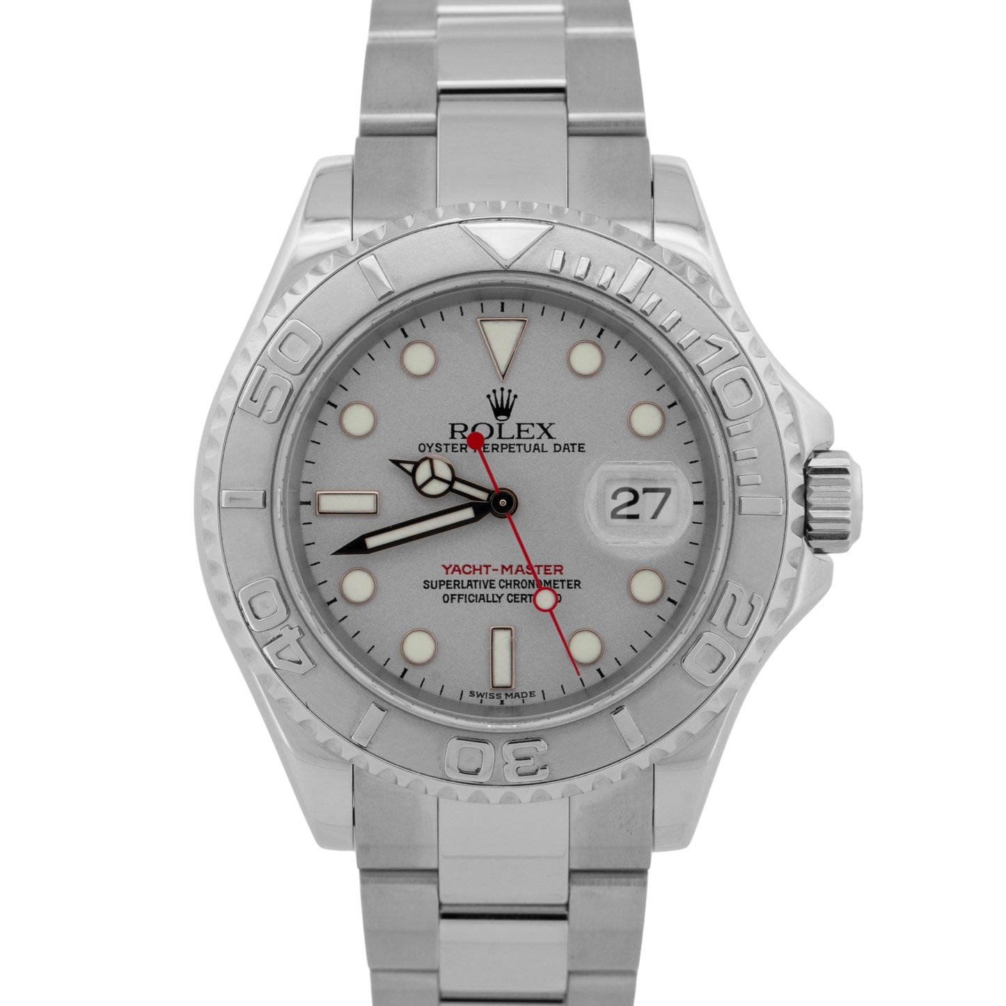PAPERS Rolex Yacht-Master PLATINUM Stainless Steel YM1 40mm Watch 16622 BOX