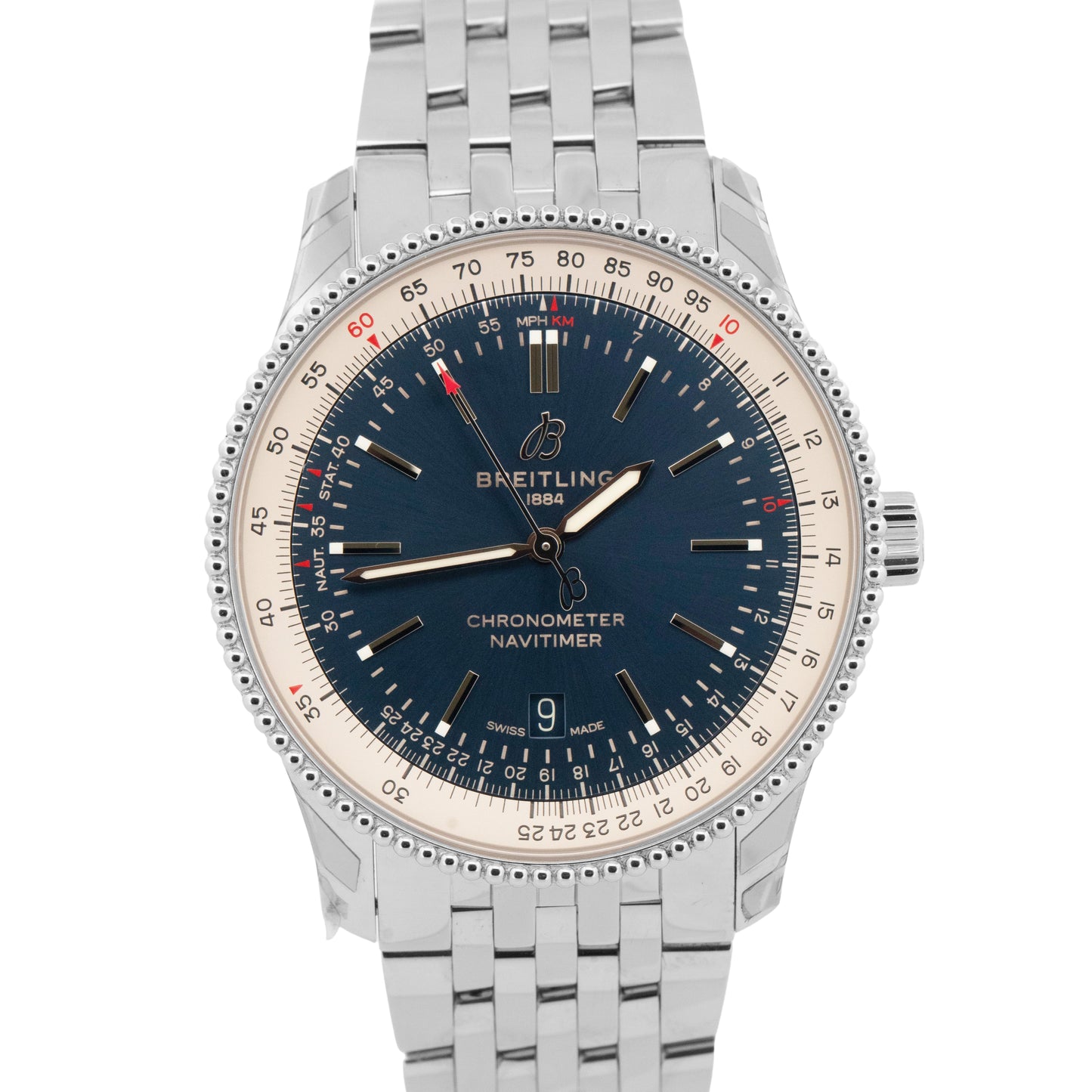 PAPERS Breitling Navitimer 41 Steel Blue Stainless Steel 41mm A17362 BOX