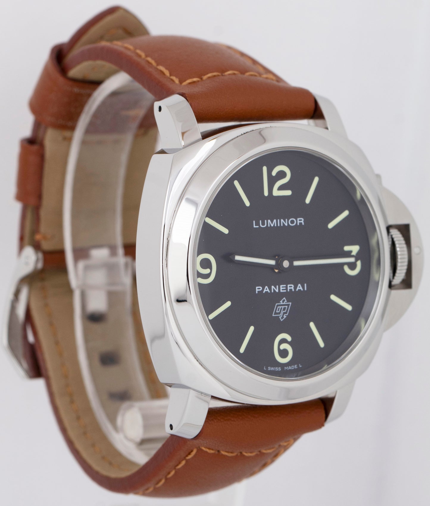 MINT PAPERS Panerai Luminor Base Logo 44mm Stainless Steel Watch PAM01000 BOX