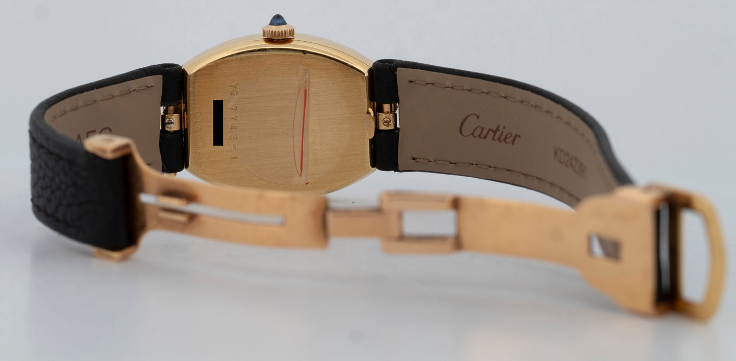 2025 Service Cartier Baignoire 18K Yellow Gold 22mm White Roman Watch 7743-1