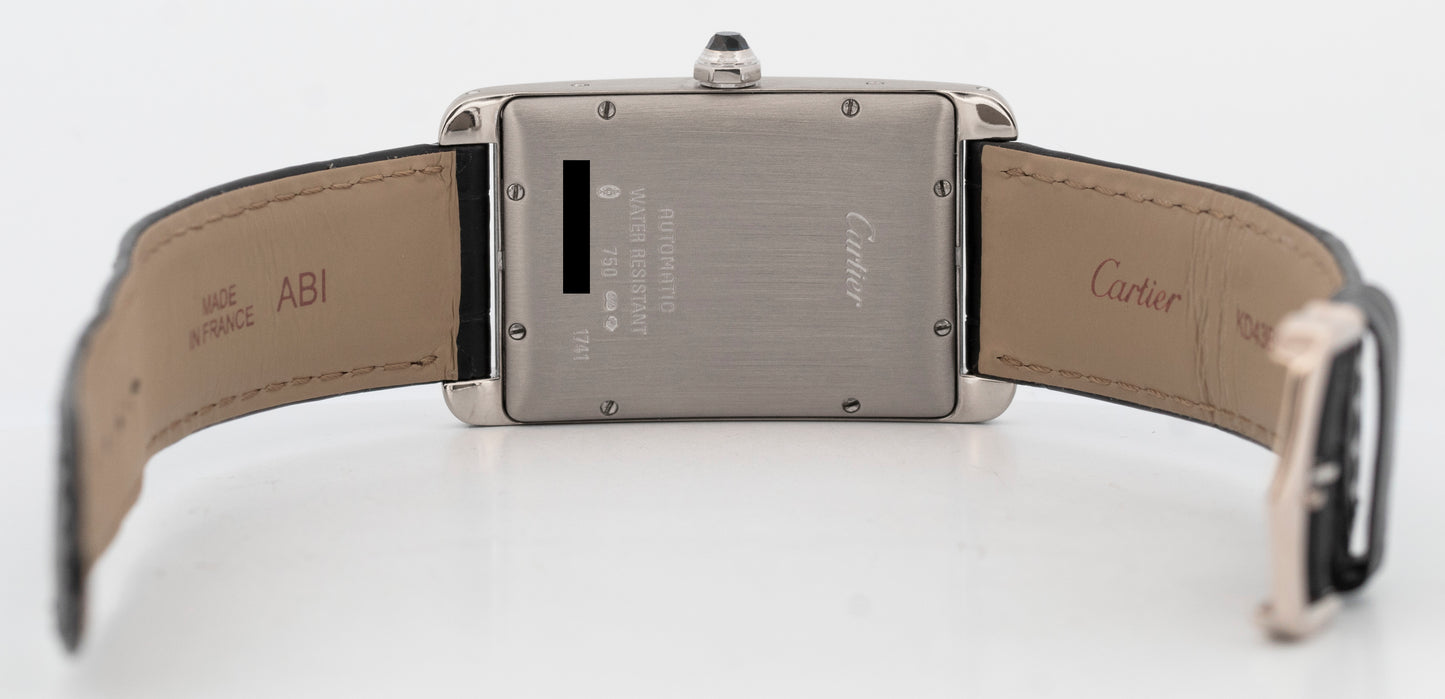 Cartier Tank Américaine WHITE 18K White Gold 26mm x 45mm 1741 Watch BOX