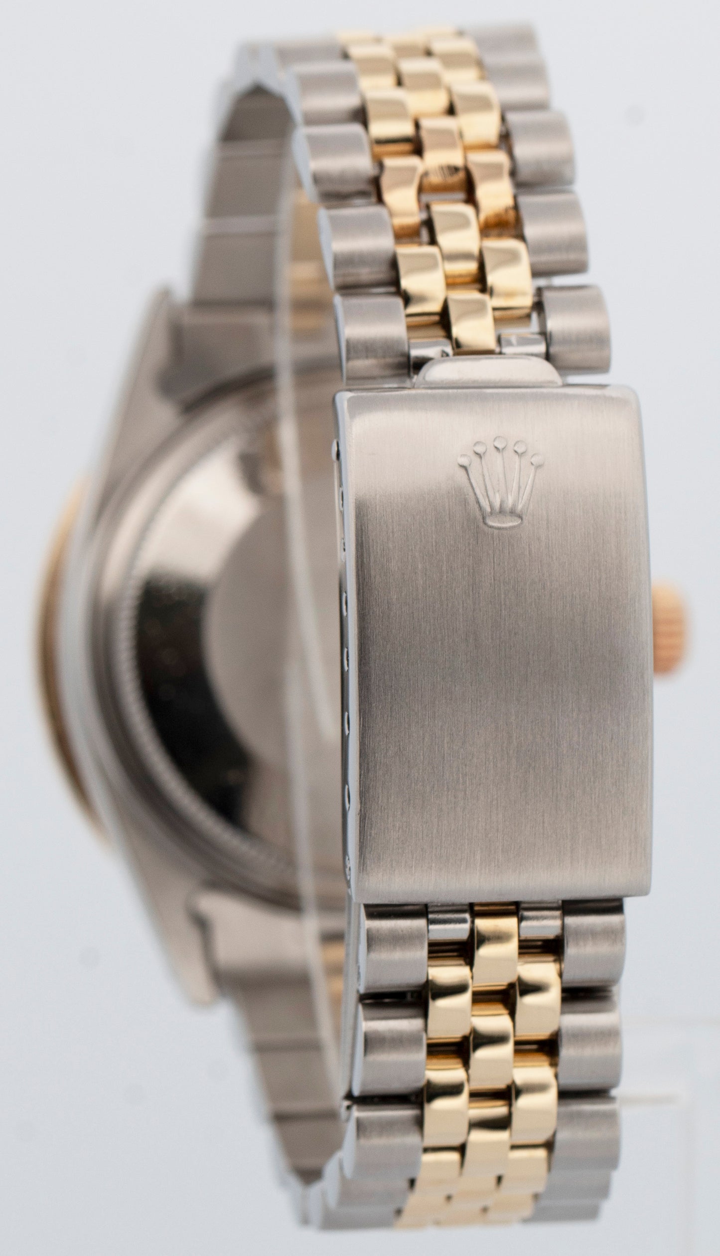 Rolex DateJust 36mm Black DIAMOND 18K Yellow Gold Two-Tone Steel Watch 16013