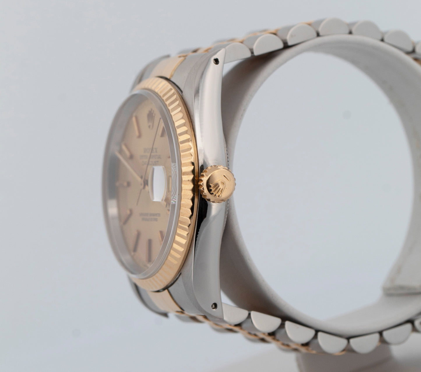PAPERS Rolex DateJust 36mm Champagne 18K Yellow Gold Steel JUBILEE 16233 BOX