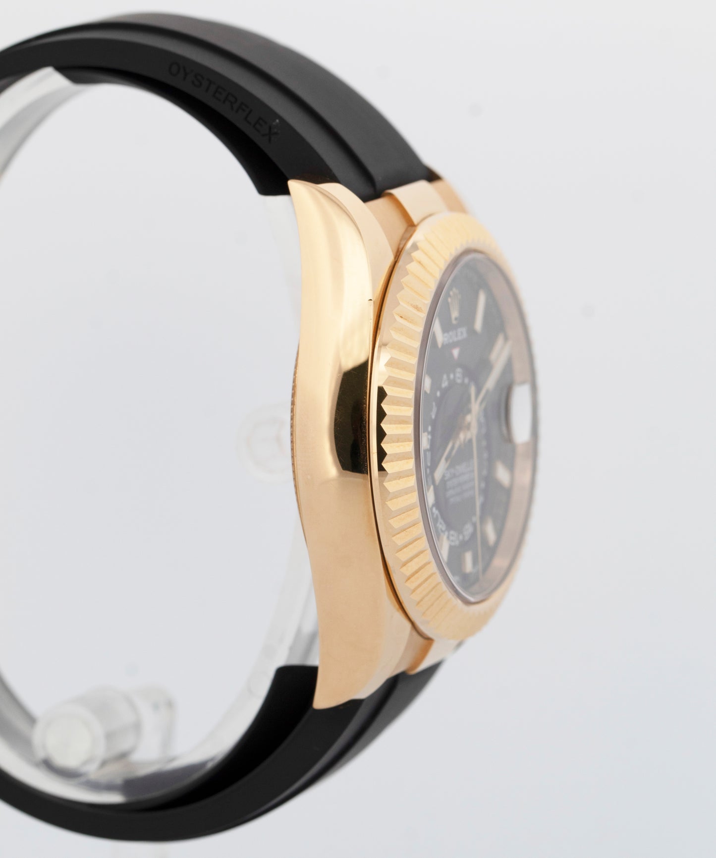 PAPERS Rolex Sky-Dweller 18K Yellow Gold Black Oysterflex 42mm 326238 BOX