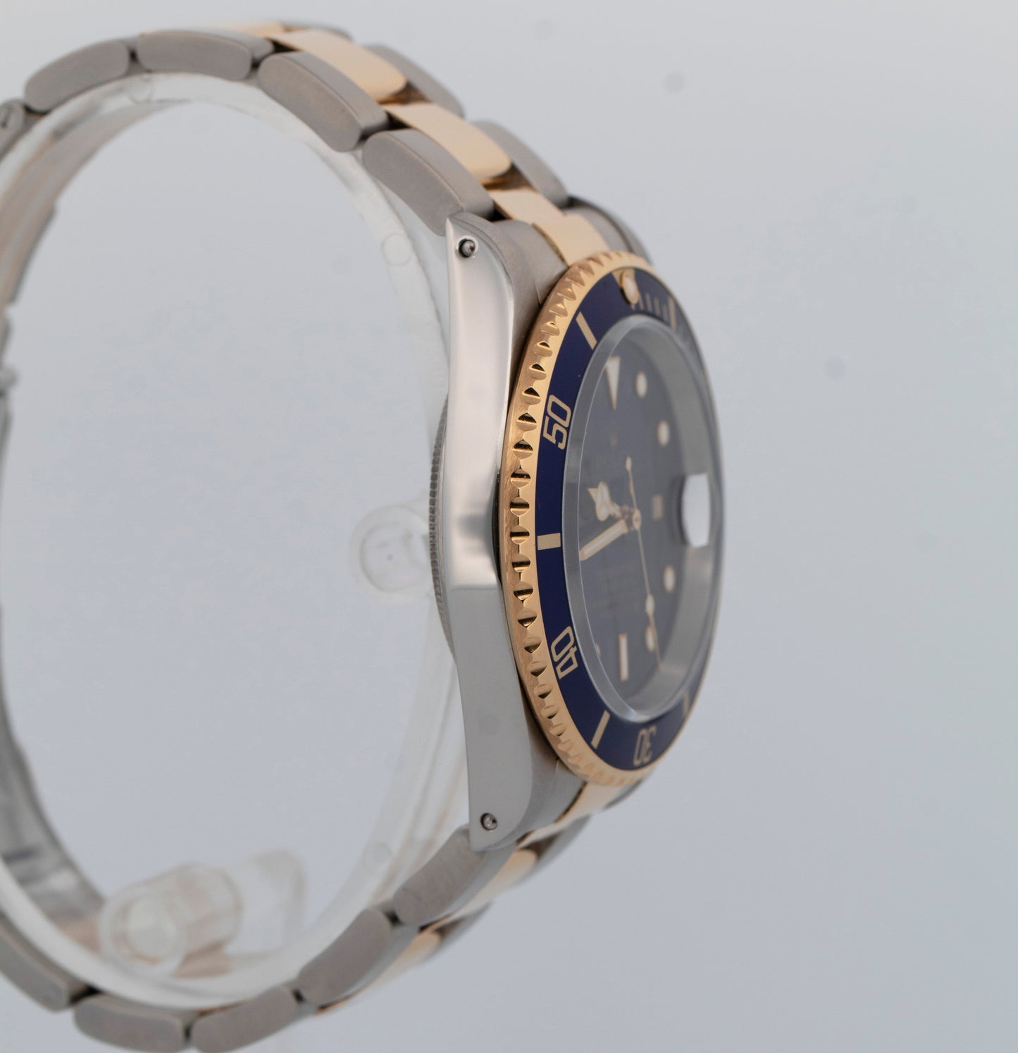 Rolex Submariner Date 40mm BLUE Two-Tone 18K Gold Stainless 16613 Watch BOX