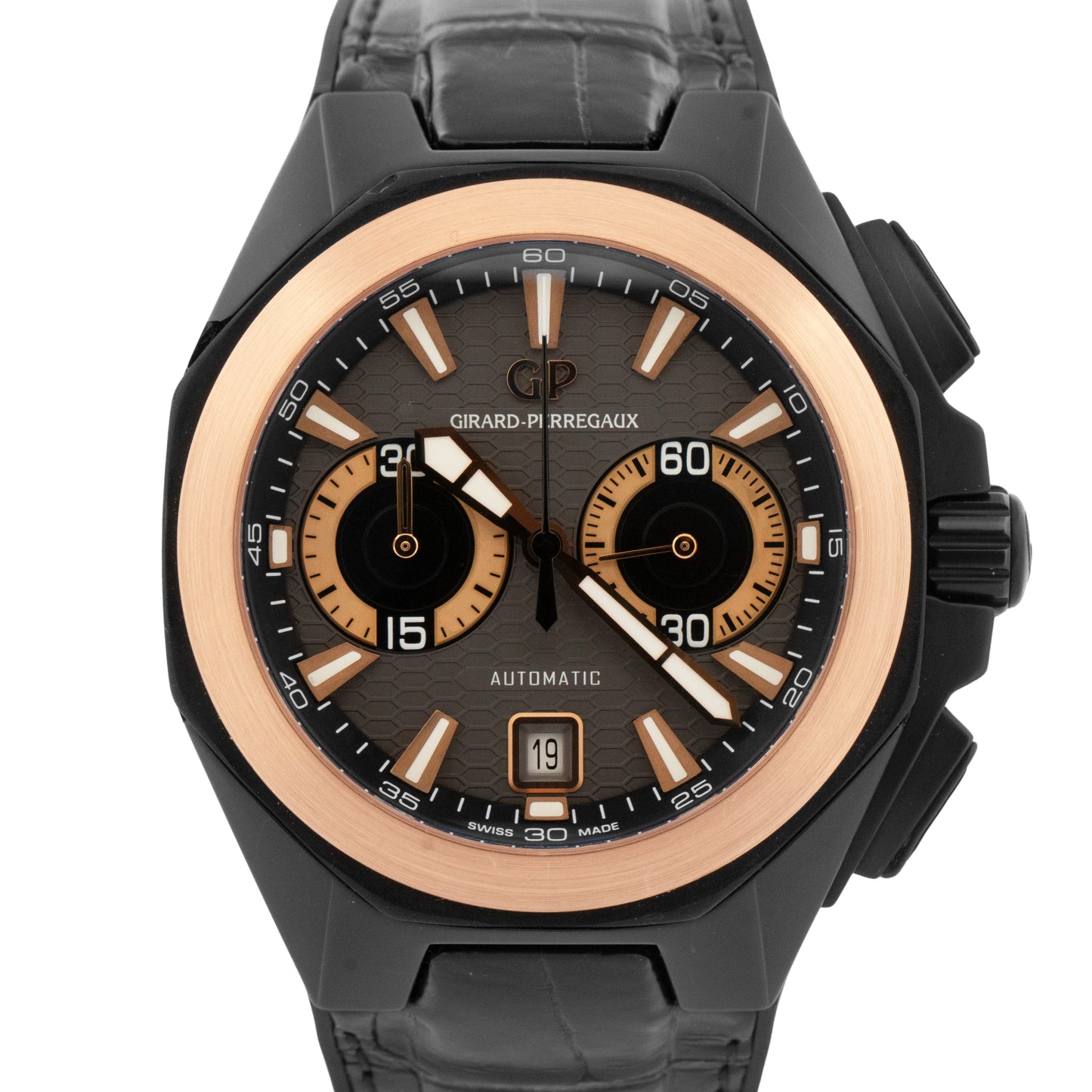 MINT Girard Perregaux Chrono Hawk HOLLYWOODLAND CERAMIC Rose Gold 44mm 49970 BOX