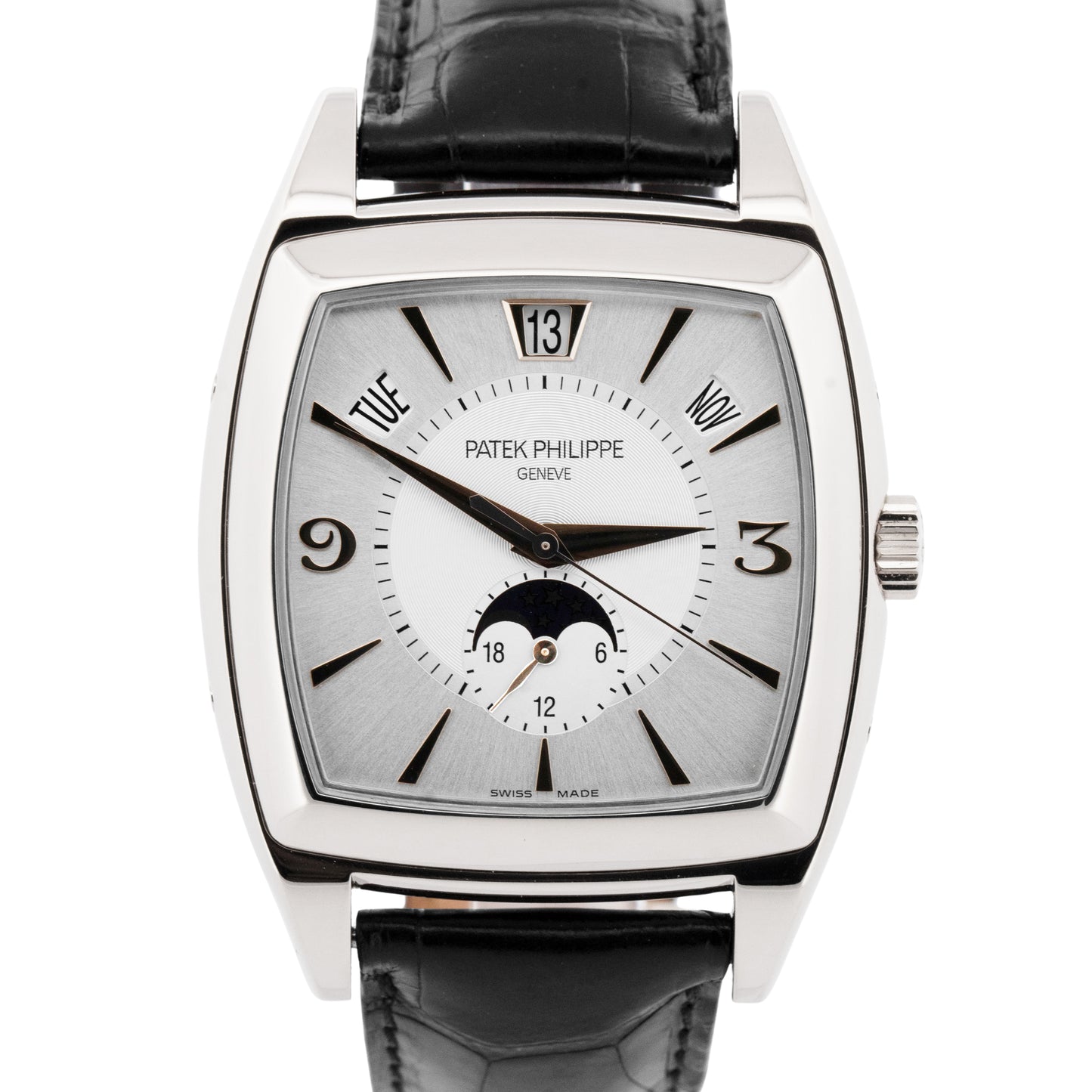 PAPERS Patek Philippe Gondolo Calendario 18k White Gold 51mm 5135G Watch BOX