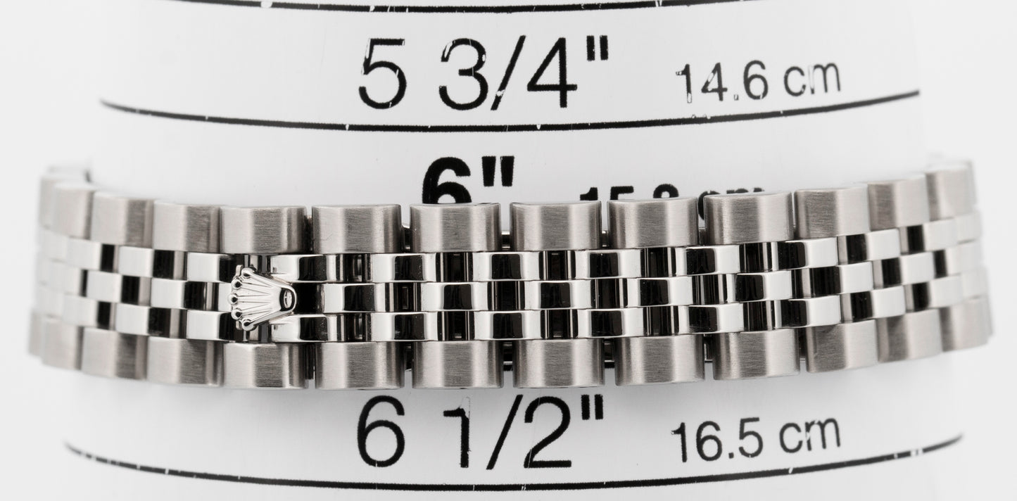 2010 Rolex DateJust 179174 Diamond Silver Steel Jubilee 26mm Watch Box Papers