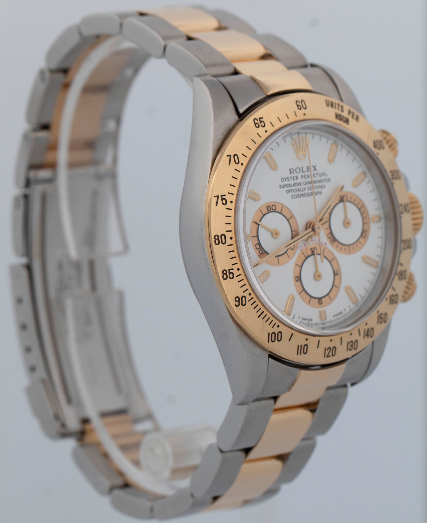 1997 Rolex Daytona Cosmograph White Two-Tone 18K Yellow Gold Steel Watch 16523