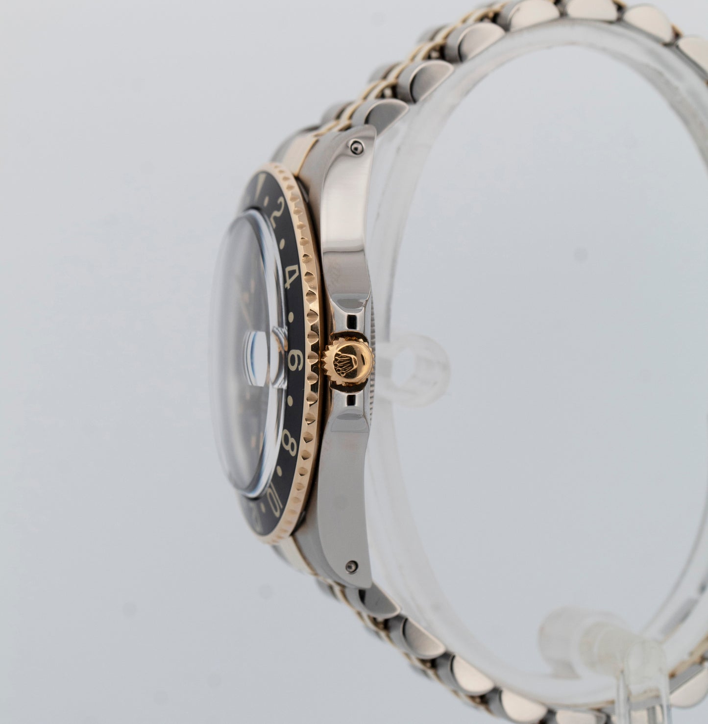 Rolex GMT-Master Black 40mm Nipple Two Tone 18K Yellow Gold Jubilee Watch 16753