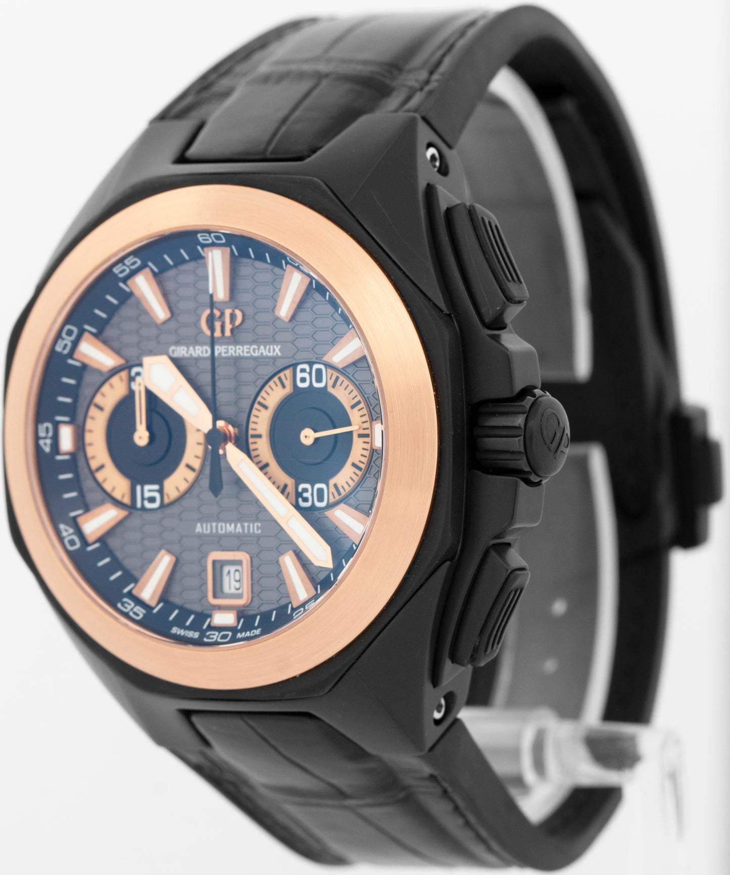 MINT Girard Perregaux Chrono Hawk HOLLYWOODLAND CERAMIC Rose Gold 44mm 49970 BOX