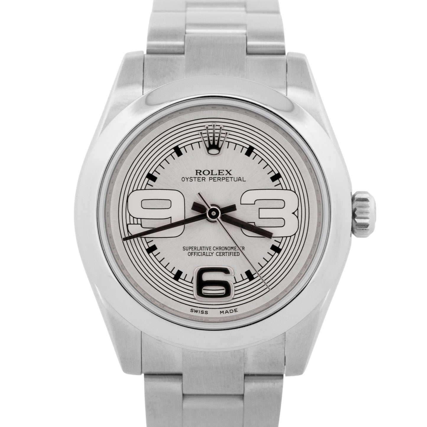 Ladies Rolex Oyster Perpetual 31 Silver Stainless Steel 31mm Watch 177200 BOX