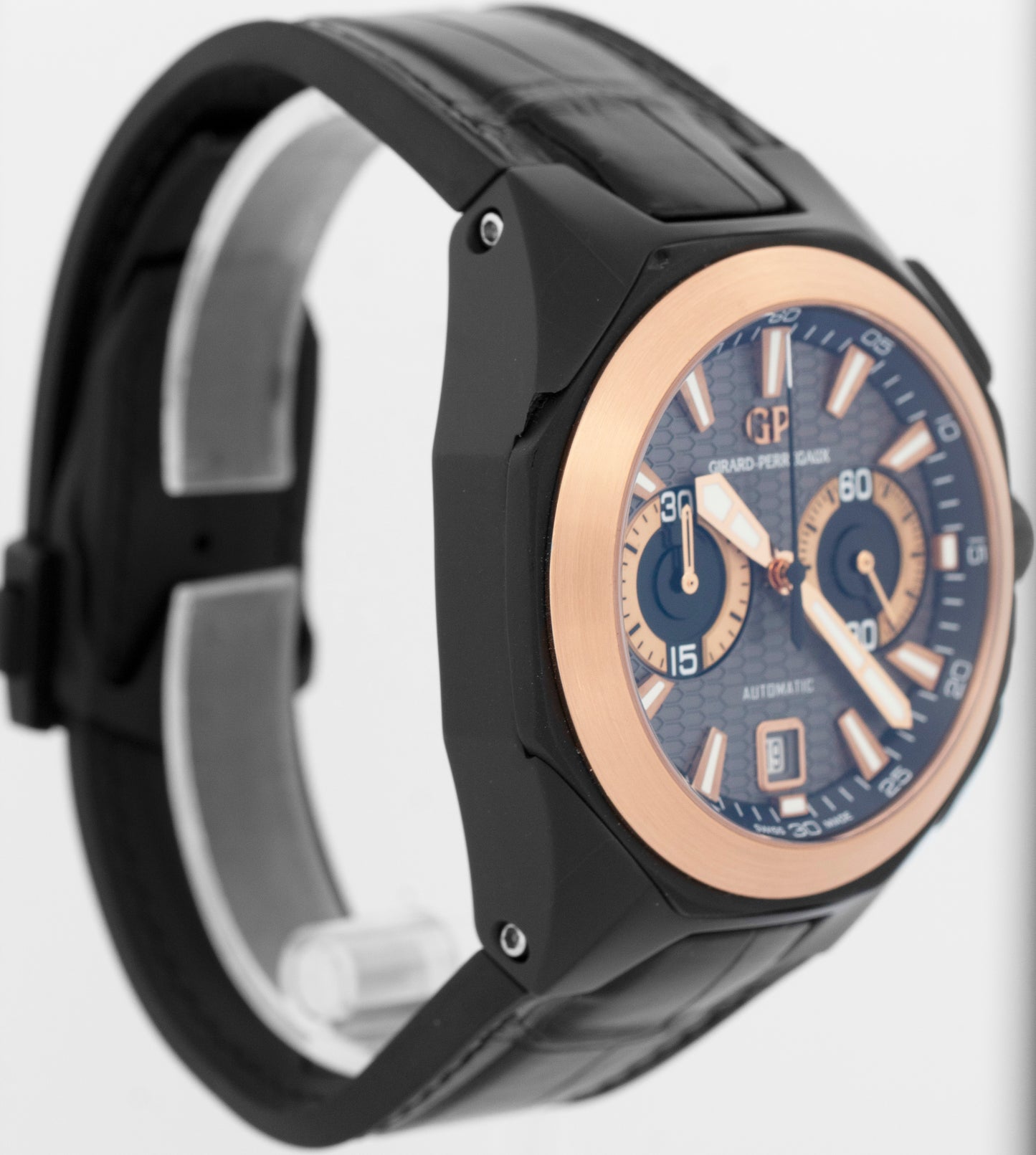 MINT Girard Perregaux Chrono Hawk HOLLYWOODLAND CERAMIC Rose Gold 44mm 49970 BOX