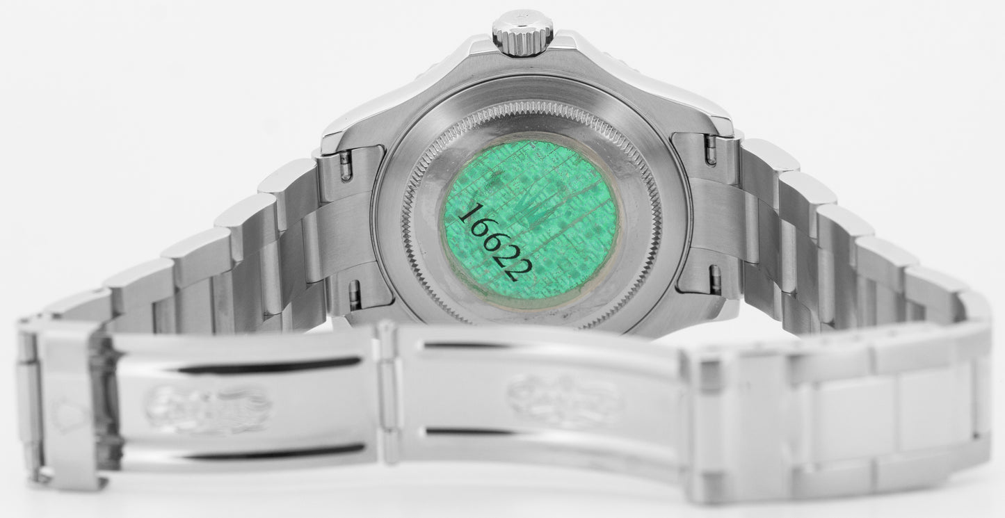 PAPERS Rolex Yacht-Master PLATINUM Stainless Steel YM1 40mm Watch 16622 BOX
