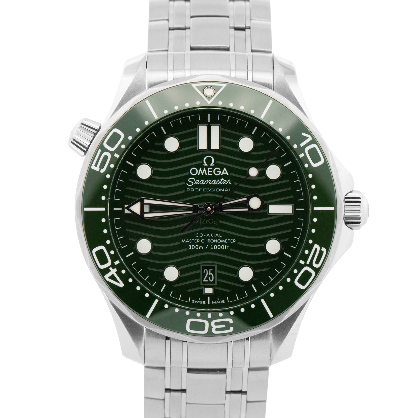 PAPERS Omega Seamaster Diver GREEN Stainless Steel 42mm 210.30.42.20.10.001 BOX