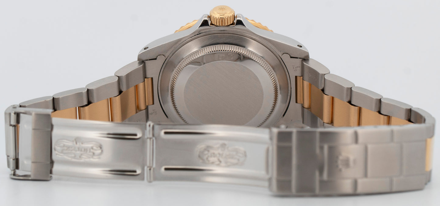 Rolex Submariner Date 40mm BLUE Two-Tone 18K Gold Stainless 16613 Watch BOX