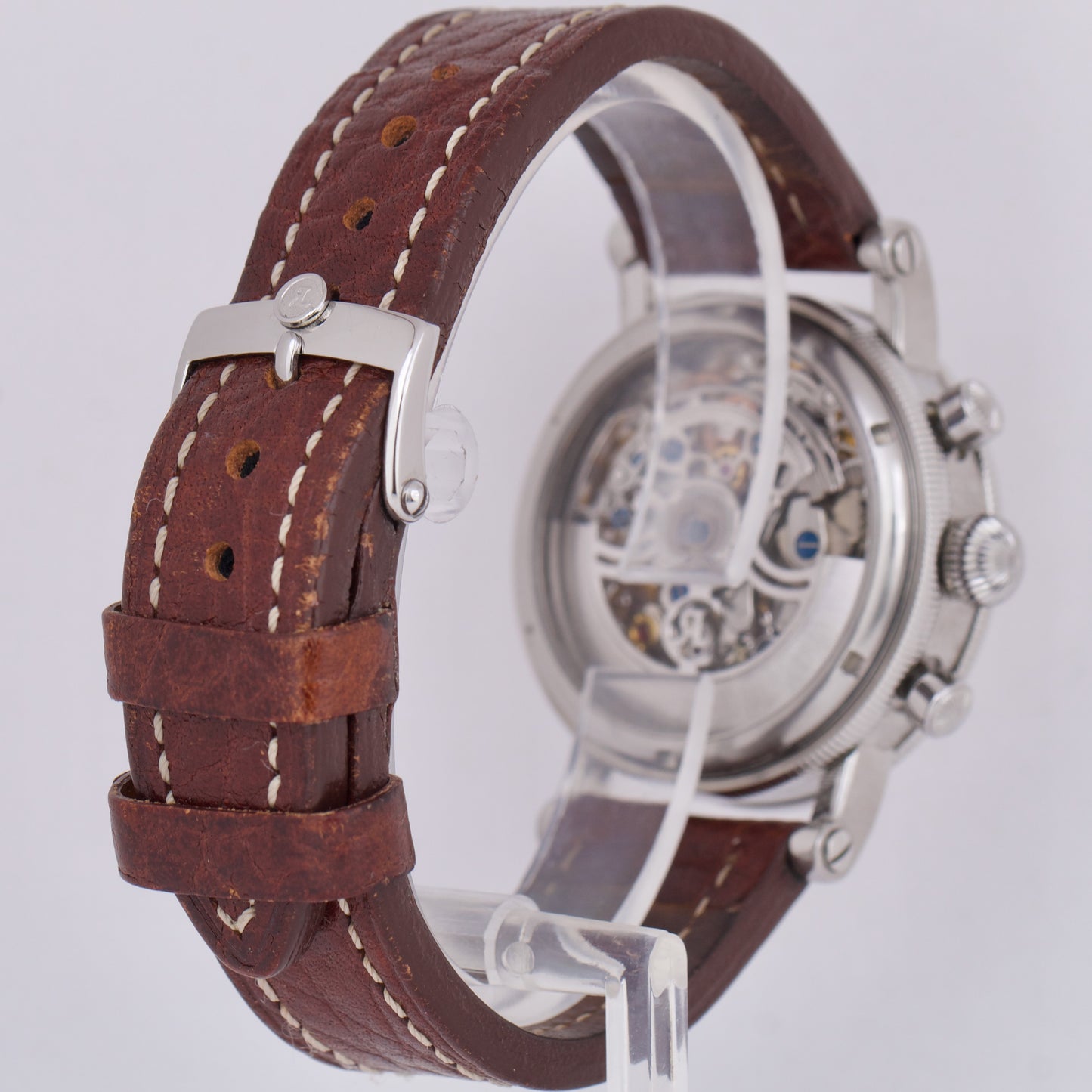 Chronoswiss Opus SKELETON 38mm Chronograph Stainless Steel Leather CH 7523 Watch