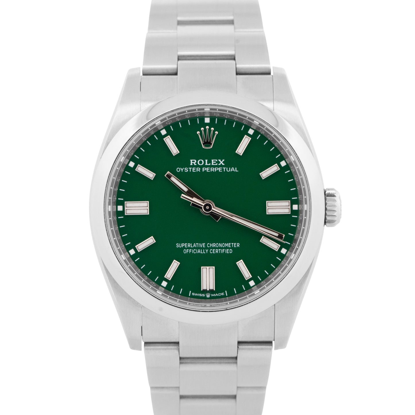 2024 PAPERS Rolex Oyster Perpetual GREEN 36mm Stainless Steel Watch 126000 BOX