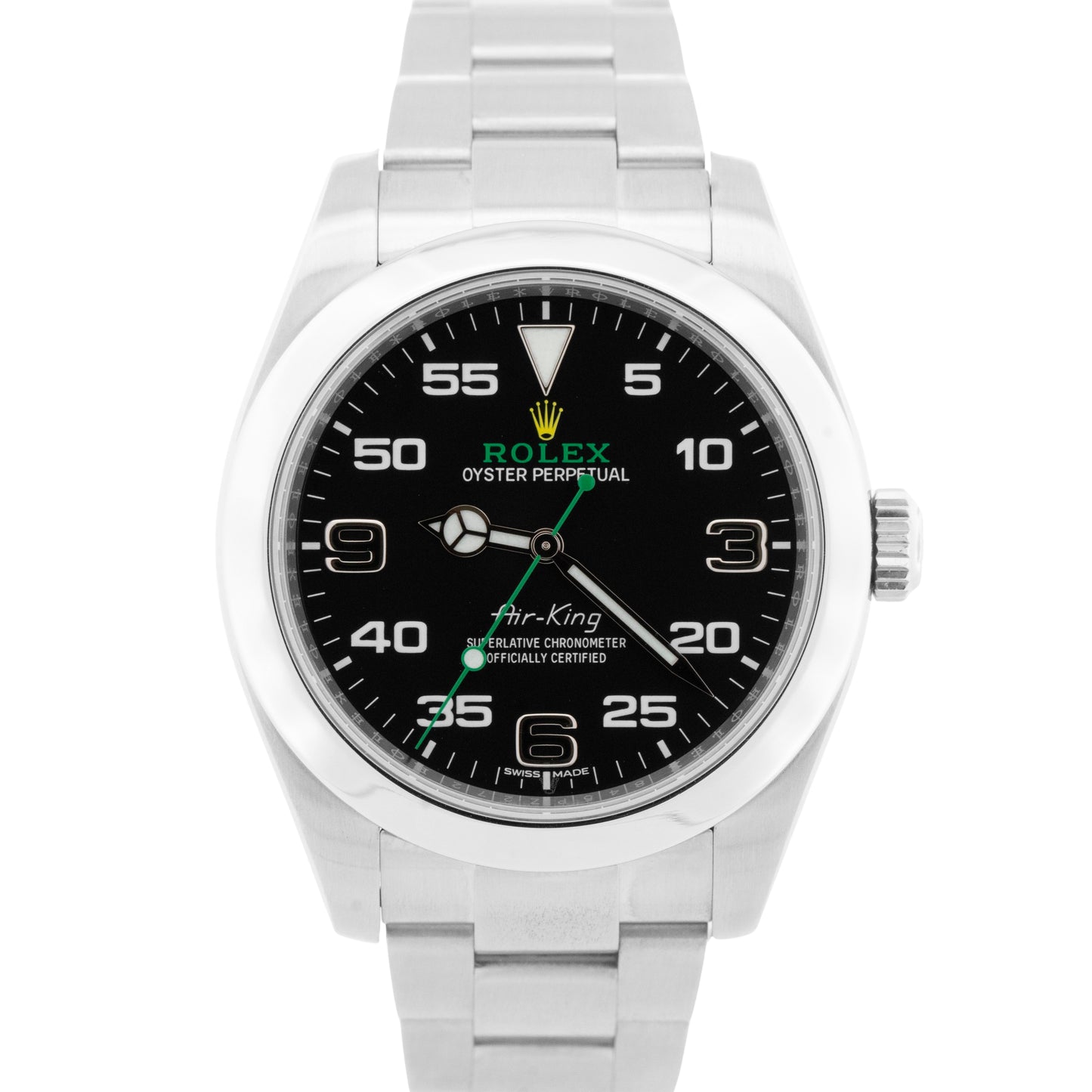 MINT PAPERS Rolex Air-King 40mm Green Black Steel Arabic 116900 Watch BOX