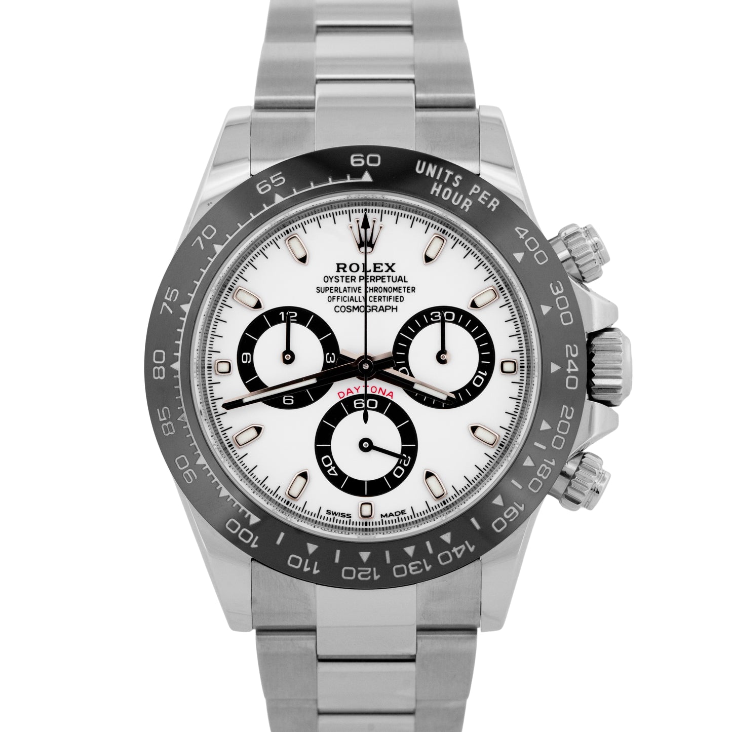 PAPERS Rolex Daytona Cosmograph PANDA Ceramic White Steel 40mm 116500 LN BOX