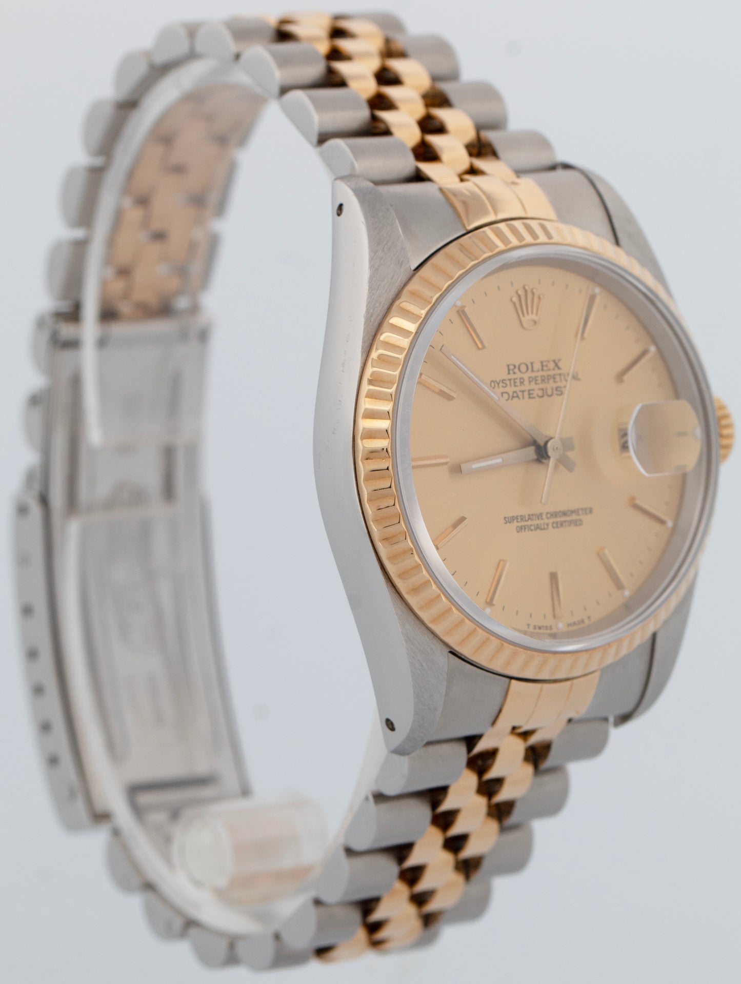 1989 Rolex DateJust 36mm Champagne Two-Tone 18K Gold Steel JUBILEE Watch 16233