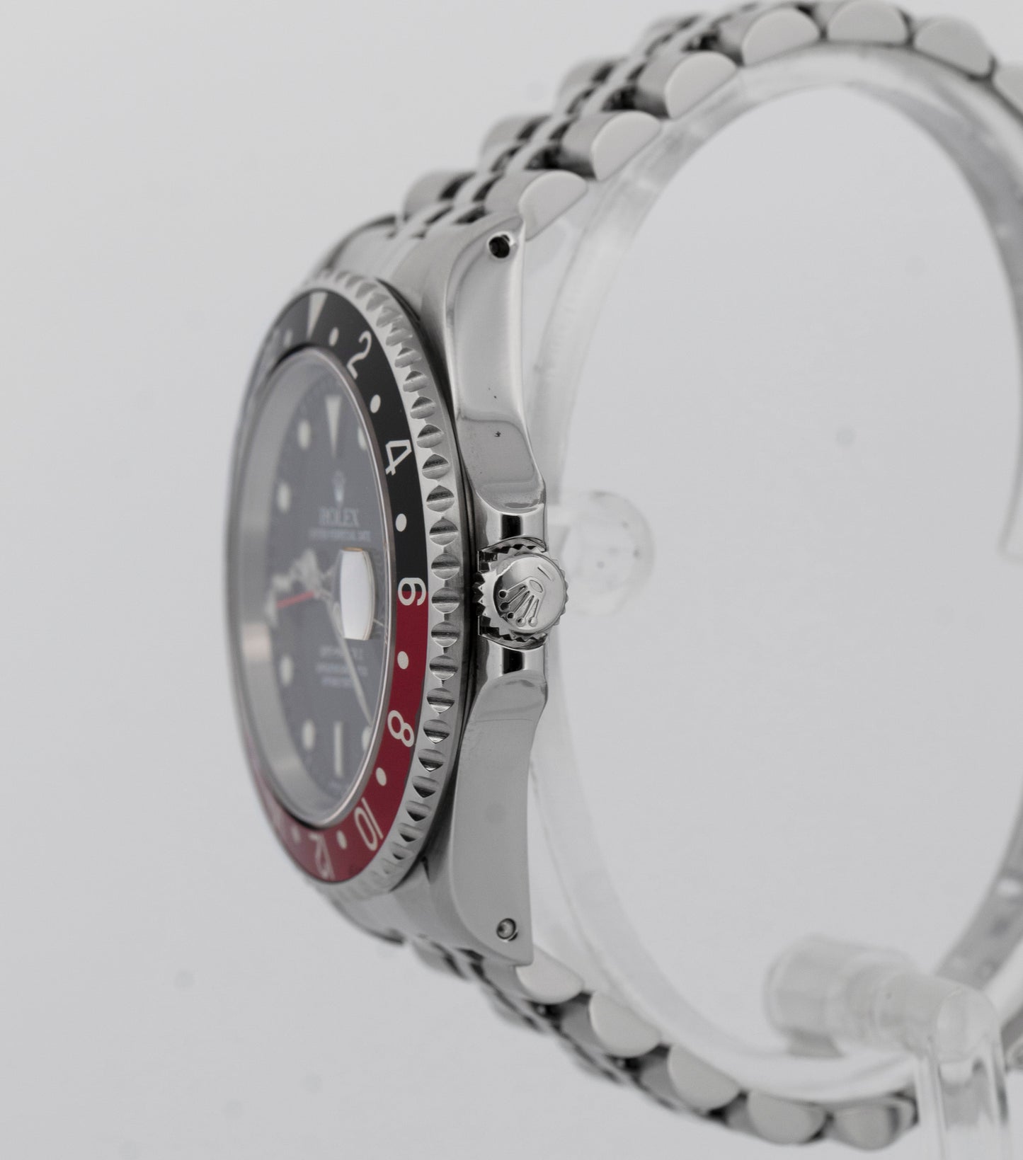 Rolex GMT-Master II 40mm Coke Red Black Stainless Steel Jubilee Date 16710 Watch