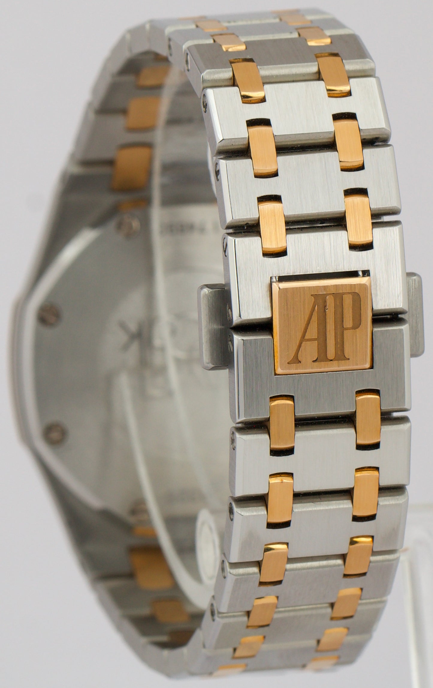 PAPERS Audemars Piguet Royal Oak WHITE DIAMOND 18K Gold Steel 33mm 67651SR BOX