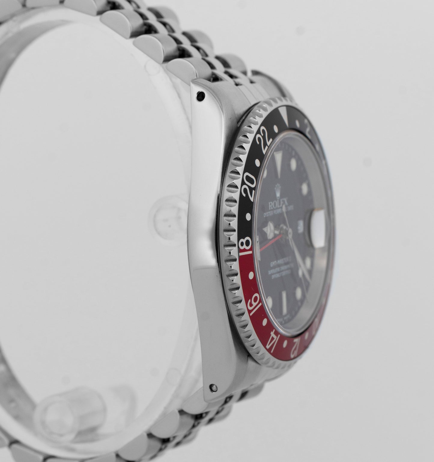 Rolex GMT-Master II 40mm Coke Red Black Stainless Steel Jubilee Date 16710 Watch