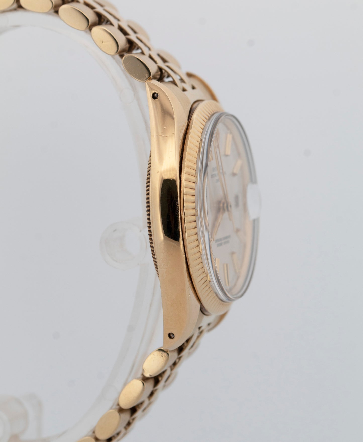 VINTAGE Rolex Oyster Perpetual Date 34mm Silver 14K Yellow Gold JUBILEE 1503