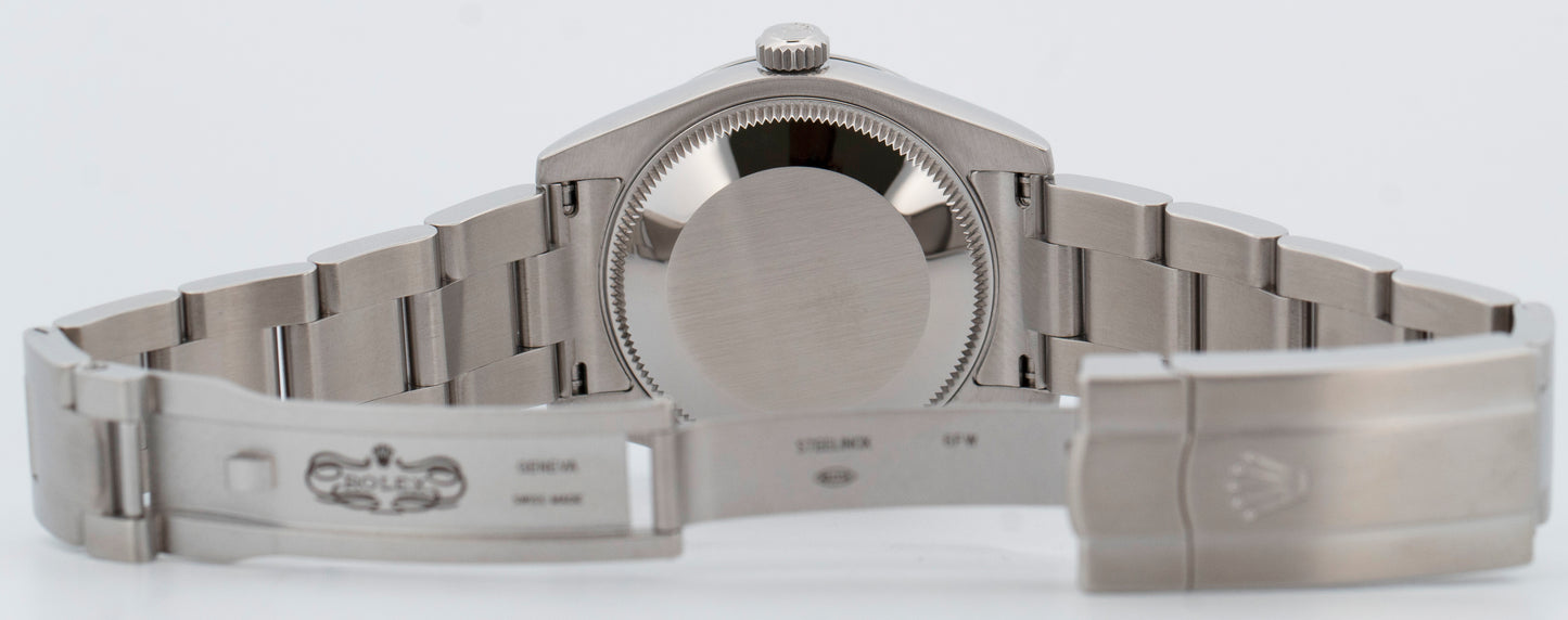 Ladies Rolex Oyster Perpetual 31 Silver Stainless Steel 31mm Watch 177200 BOX