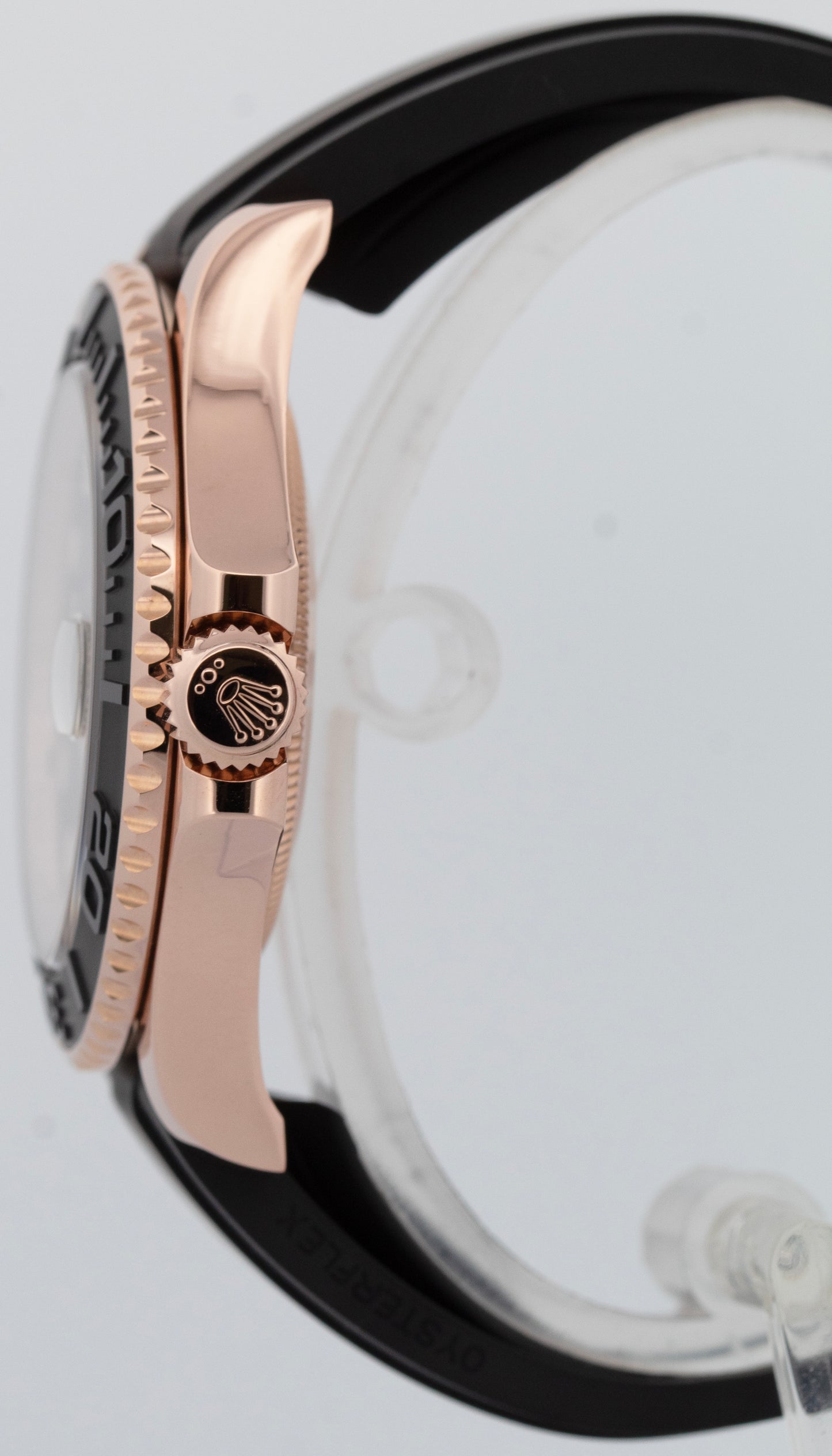 Rolex Yacht-Master BLACK Rose Gold Oysterflex Rubber Ceramic 40mm Watch 116655