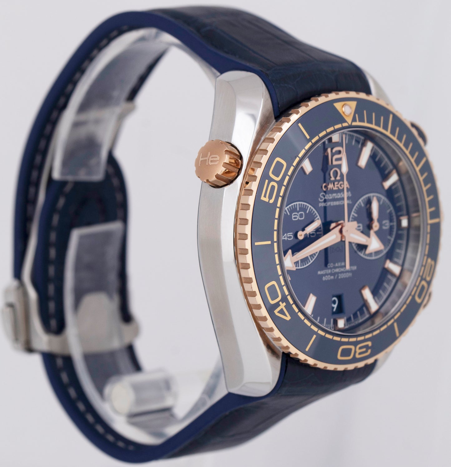 MINT PAPERS Omega Seamaster Chronograph Blue Sedna Gold 215.23.46.51.03.001 BOX