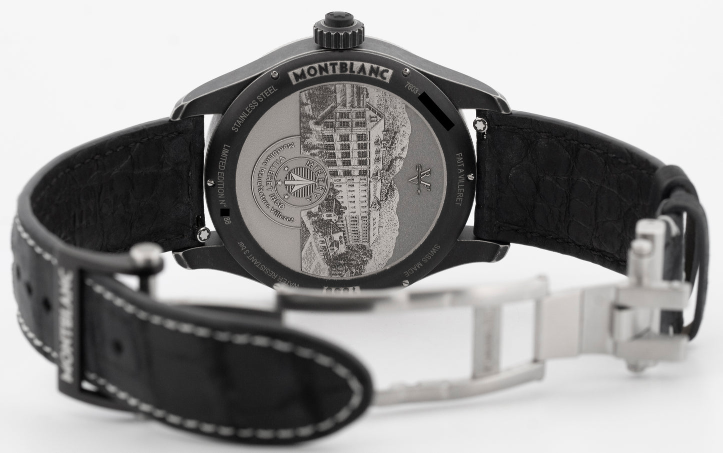 Montblanc 1858 Unveiled Secret Minerva Skeleton Monopusher Chronograph 131155