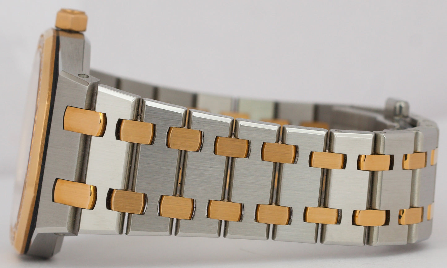 PAPERS Audemars Piguet Royal Oak WHITE DIAMOND 18K Gold Steel 33mm 67651SR BOX