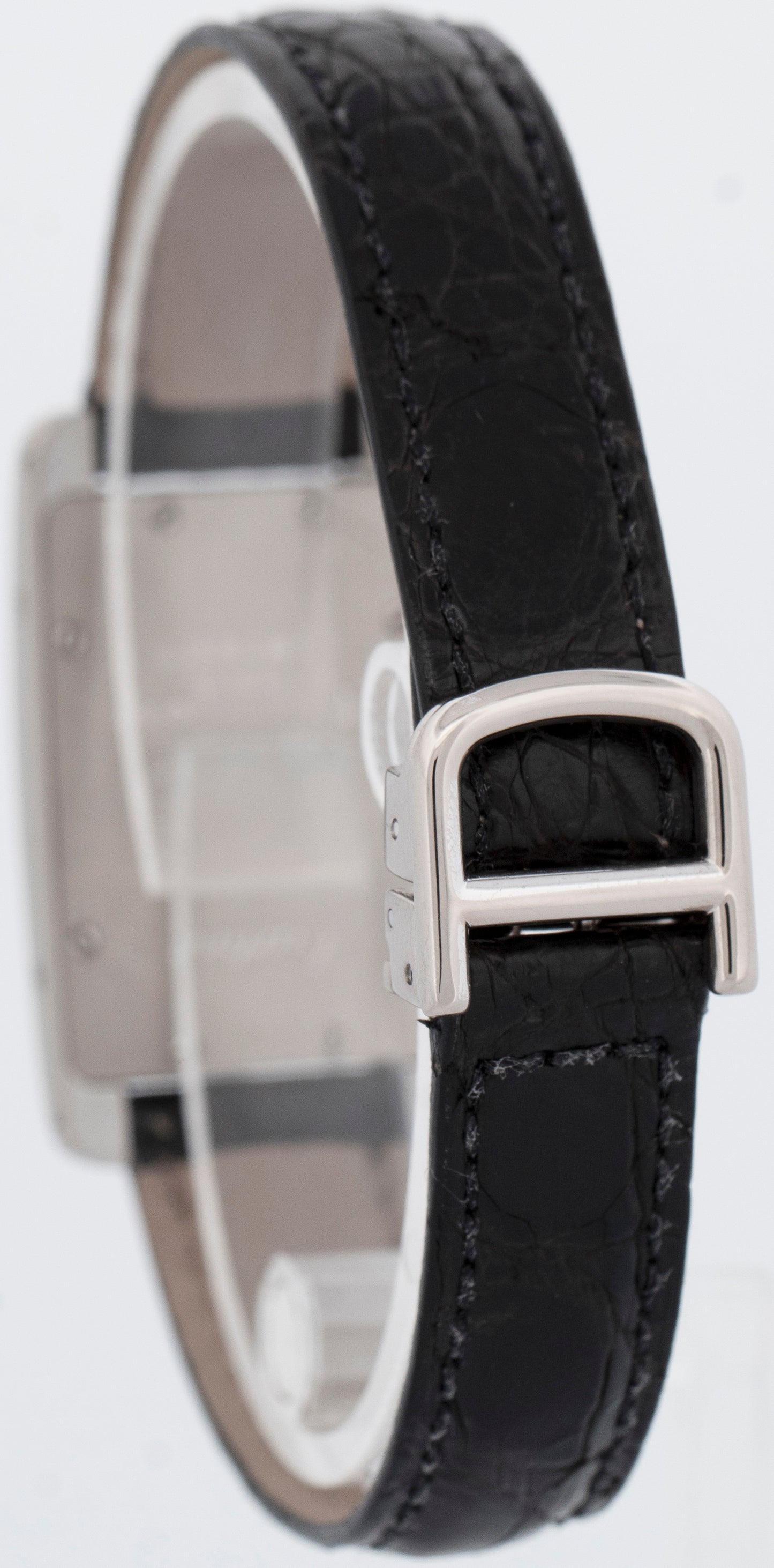 PAPERS Cartier Tank Americaine 18k White Gold 18x35mm Quartz 1713 Watch BOX