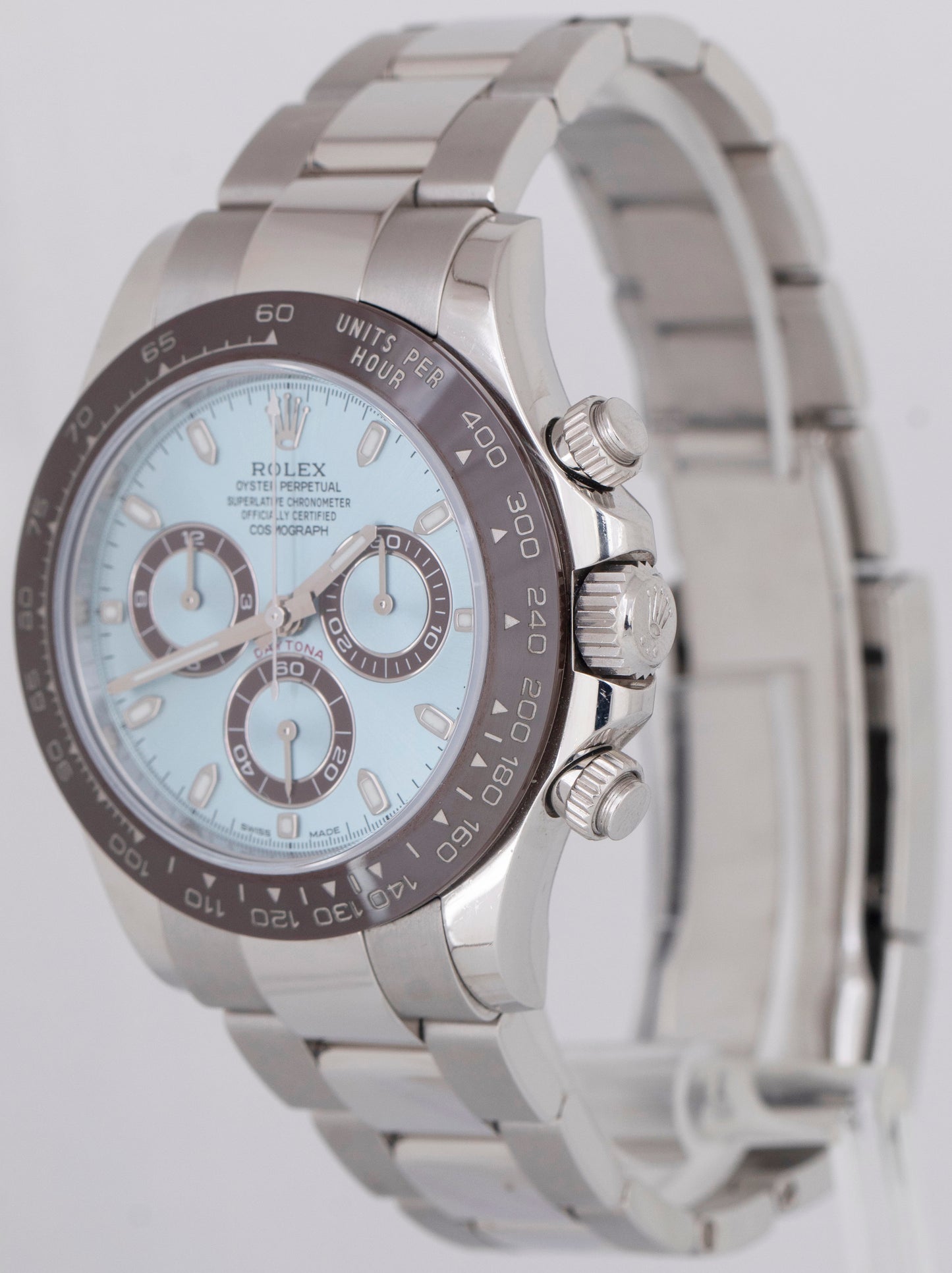 PAPERS Rolex Daytona GLACIER ICE BLUE Dial 40mm 950 Platinum Watch 116506 BOX