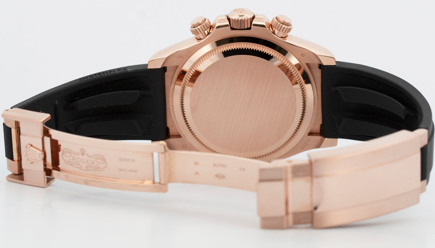 2025 PAPERS Rolex Daytona 18K Rose Gold Black SUNDUST Oysterflex 126515 LN BOX